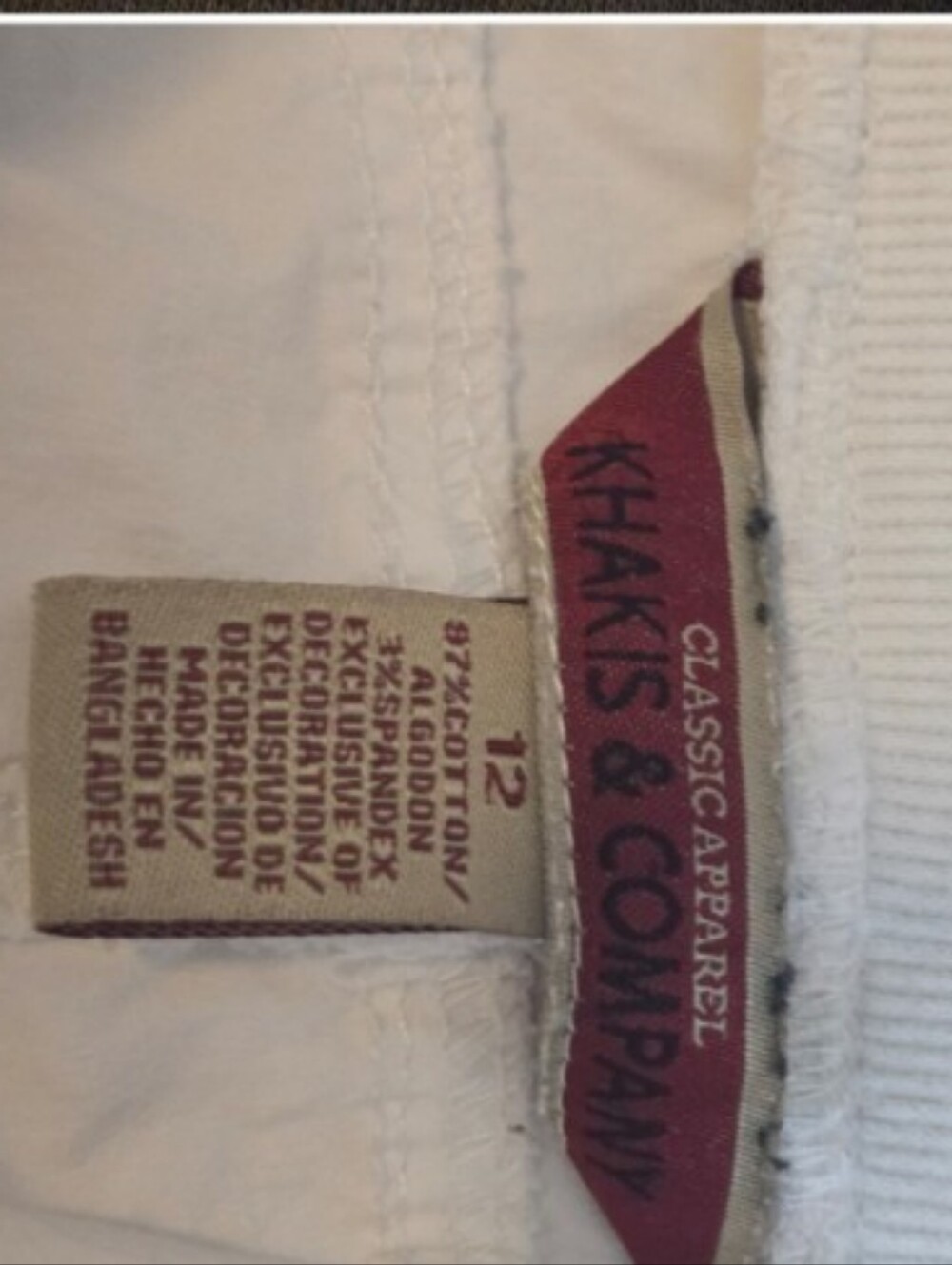 Khakis & Co Women’s White Cargo Pants Size 12 Casual Utility Pants